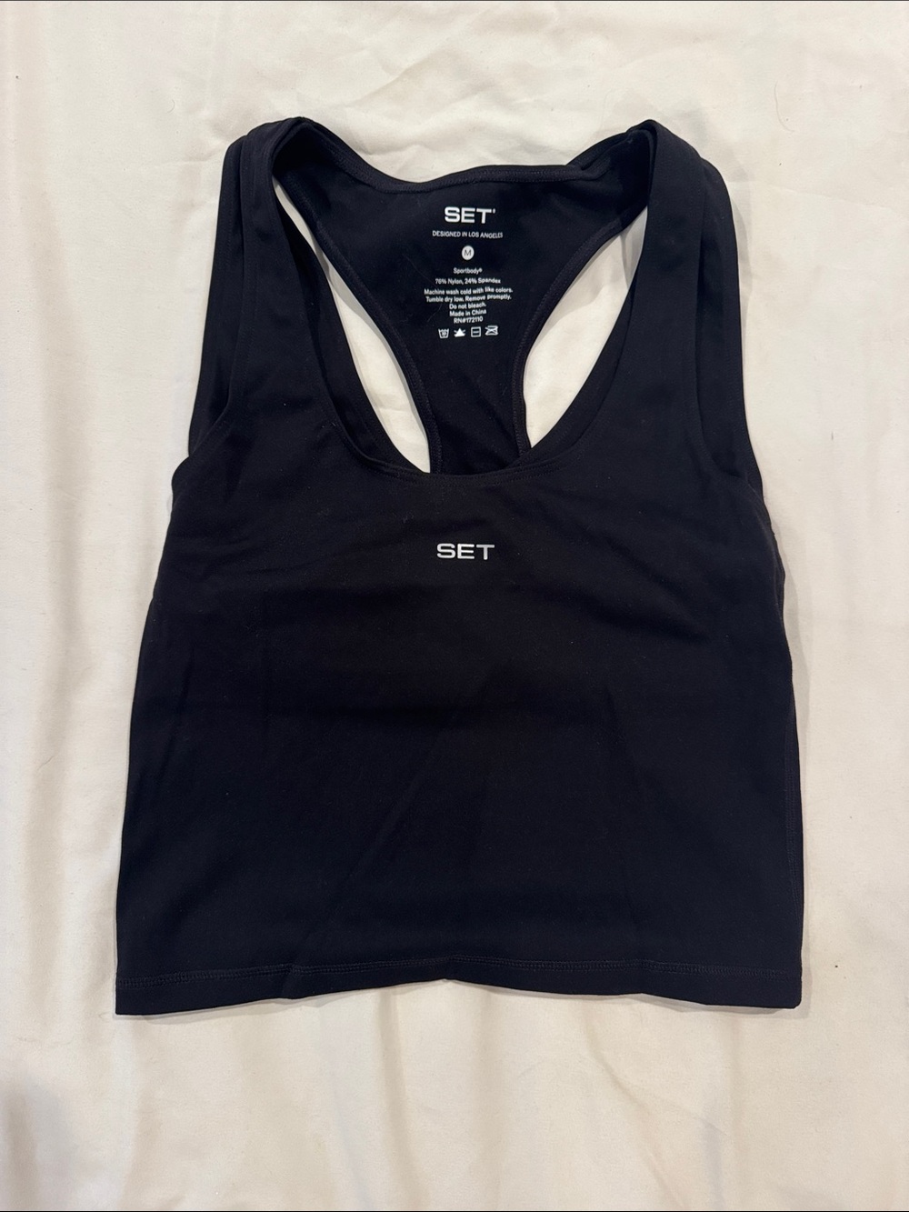 SET Active Sportbody Layered Black Racerback Crop Tank